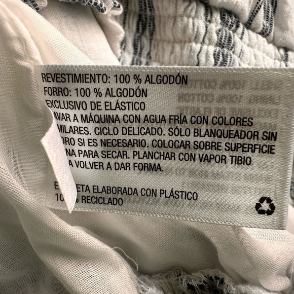 Universal Thread Linen Striped Bubble Crop Tank Top, Tie Straps Blue & White - Picture 11 of 11